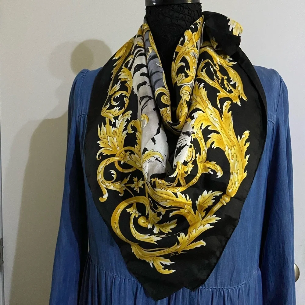 Gold silk scarf